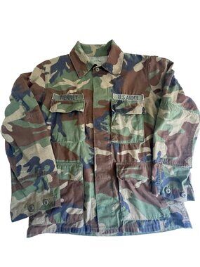 US Army Woodland BDU 10th Mountain Camo Jacket Medium Regular